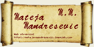 Mateja Mandrešević vizit kartica